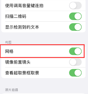 梅里斯达斡尔族苹果手机维修网点分享iPhone如何开启九宫格构图功能